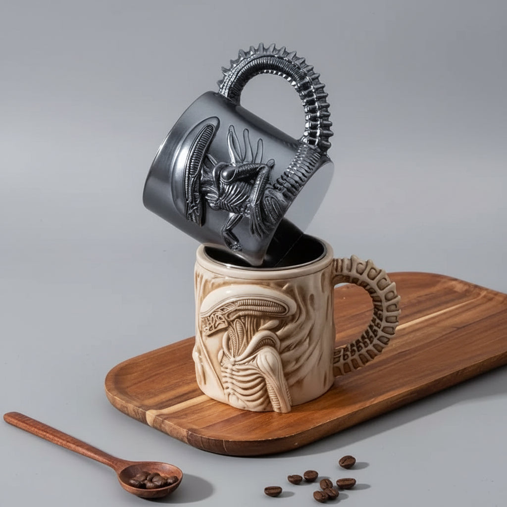 1PC New Xenomorph Mug 3D Flat Heat Transfer Alien Coffee Cup