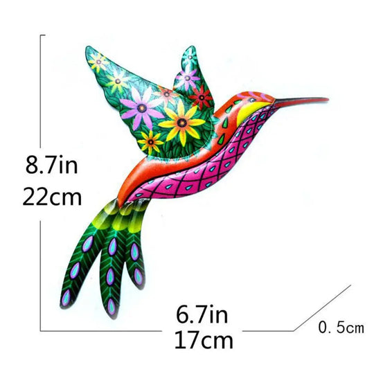 Iron Gecko Wall Art Ornaments Home Wall Decoration Simulation Realistic Metal Hummingbird Lizard Sculptures Garden Statue