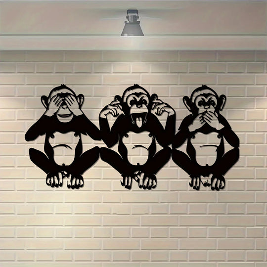 Three Wise Monkeys Metal Wall Art