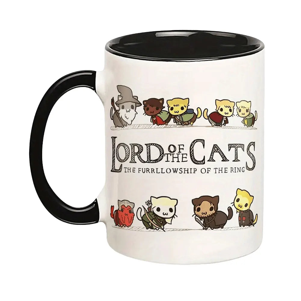 Lord Of The Cats Mug - The Furrllowship Of The Ring Cat Lovers Coffee Mug