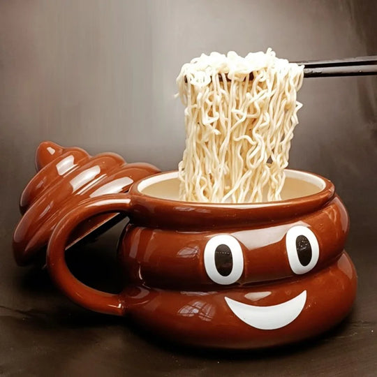 Japanese Style Shape Instant Noodle Bowl, Ceramic Personality Spoof Friends Classmate Gifts, Creative Mugs, 450ML Water Cup, 1Pc