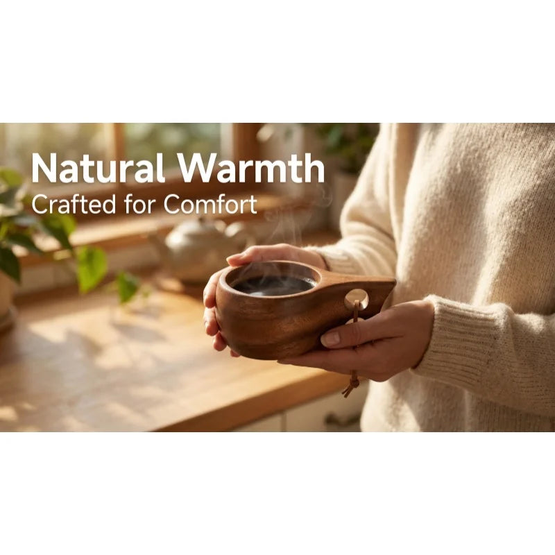 Handmade Wooden Mug Acacia Wood Coffee Tea Milk Cup