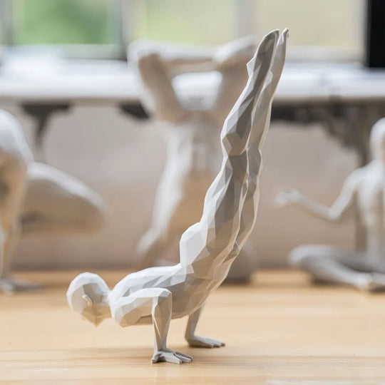 3D Printed Yoga Figurine -Minimalist Home Decor Statue for Living Room & Desktop,Unique Spiritual Accent for Bar, Gym Interiors
