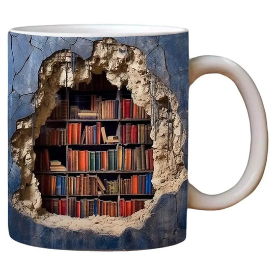 3D Library Book Mug Ceramic Shelf Mug