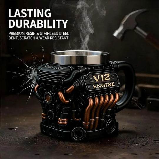 Vintage Engine Coffee Cup 200ml Insulation Water Mug for Car Enthusiasts Mechanics Engineers Fathers Men Boyfriends Gifts