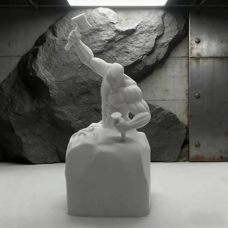 One-Piece Inspirational Sculpture Work "Never Give Up" - a Self-Made Man Statue - an Inspiring Muscular Man Sculpture, a Heartwarming Home Office Decoration, a Great Christmas/Birthday Gift