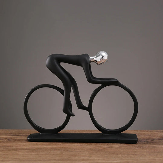 Modern Abstract Resin Bicycler Cyclist Statue