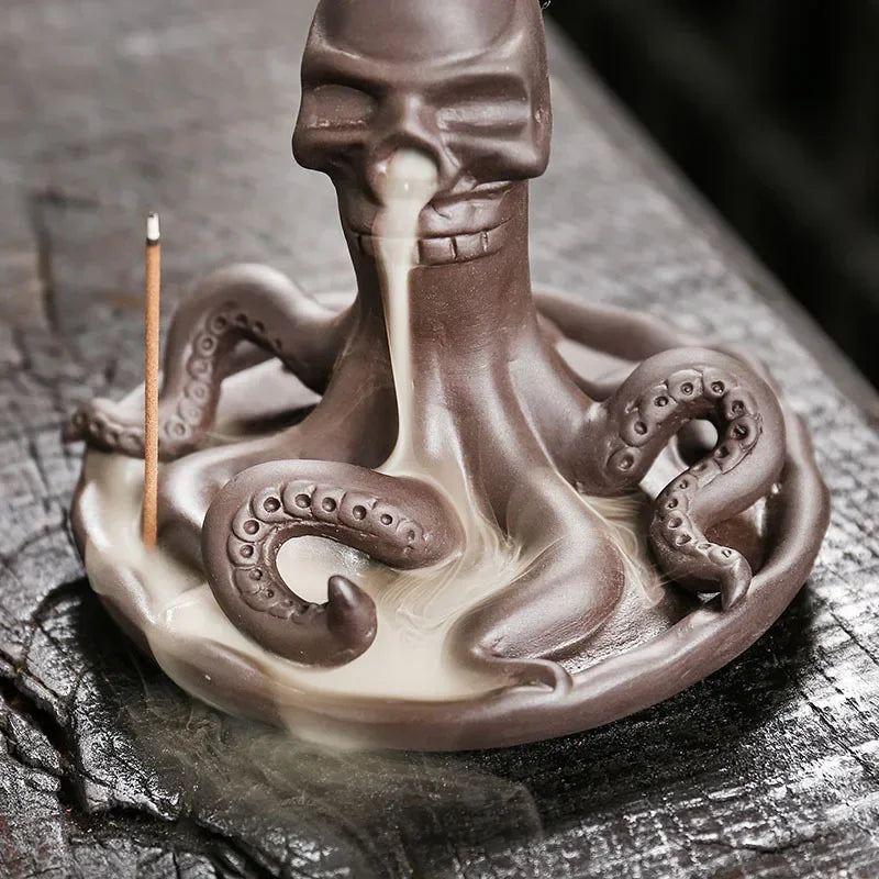 Creative Funny Skull,  Octopus Backflow Incense Burner