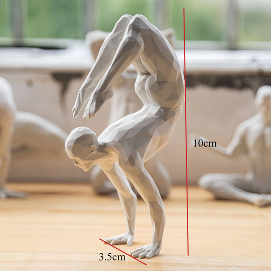 3D Printed Yoga Figurine -Minimalist Home Decor Statue for Living Room & Desktop,Unique Spiritual Accent for Bar, Gym Interiors