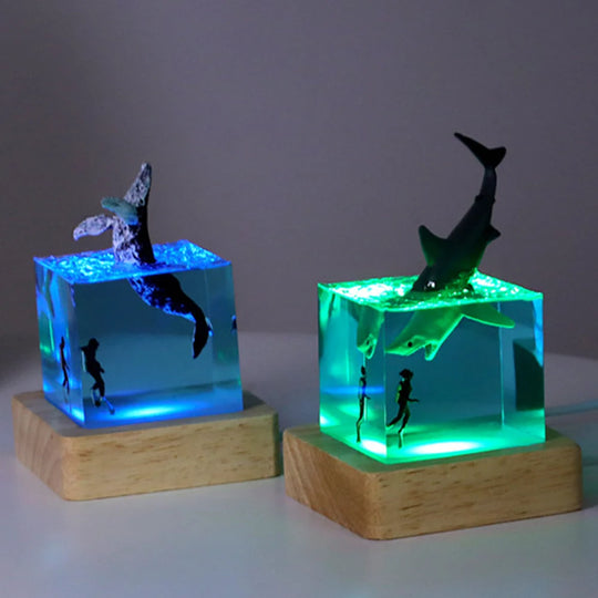 Marine Ocean Epoxy Resin Lamp LED Night Light