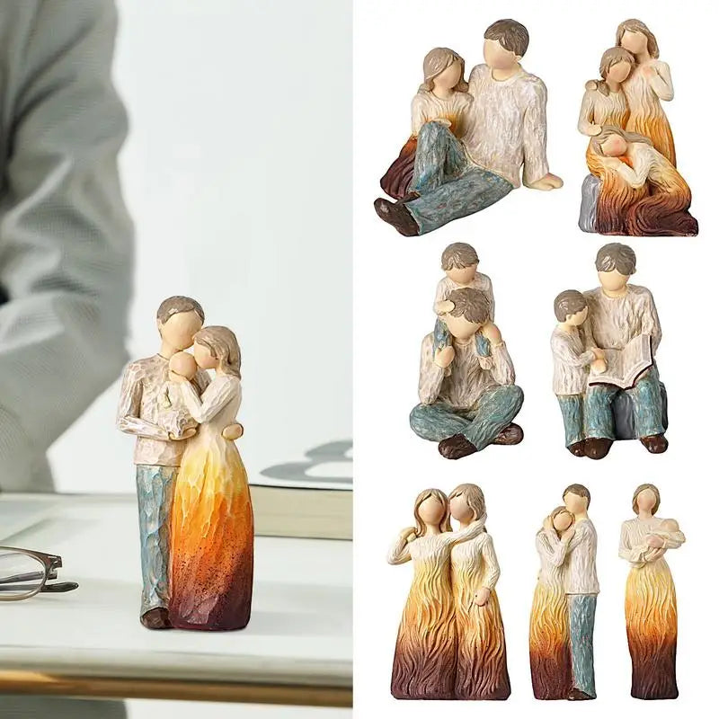 Resin Family Figures Hand Painted Character Figurines