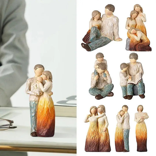 Resin Family Figures Hand Painted Character Figurines