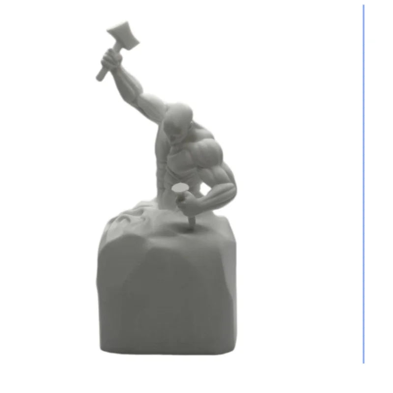 One-Piece Inspirational Sculpture Work "Never Give Up" - a Self-Made Man Statue - an Inspiring Muscular Man Sculpture, a Heartwarming Home Office Decoration, a Great Christmas/Birthday Gift