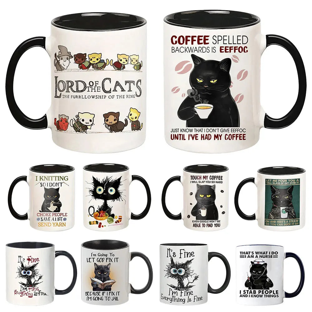 Lord Of The Cats Mug - The Furrllowship Of The Ring Cat Lovers Coffee Mug