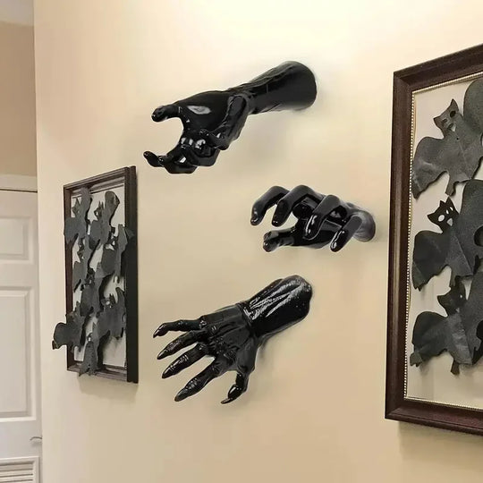 Halloween Wall Hanging Creepy Horror Hand Decorations Gothic Wall Hanging Art Sculpture Halloween Props