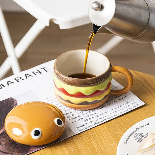 300ml Ceramic Cup Creative Hamburger Coffee Cup