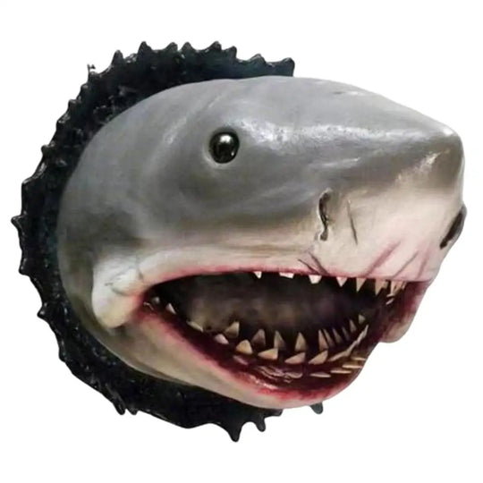 Shark Wall Mounted Trophy Sculpture Wall Realistic Shark Decoration Statue Scary Great Shark Sculpture Art Decoration for Home