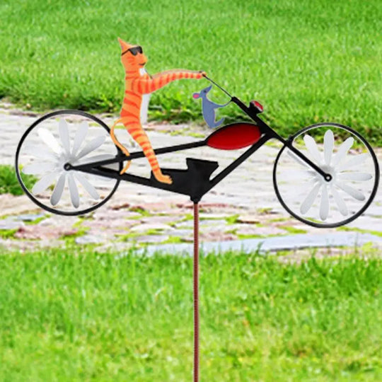 Animal Riding Metal Windmill 3D Animal Bike Spinner