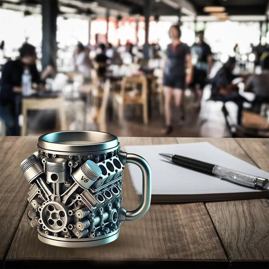 Stainless Steel Cup V8 & V6,  V6 V8 Engines Design Mug
