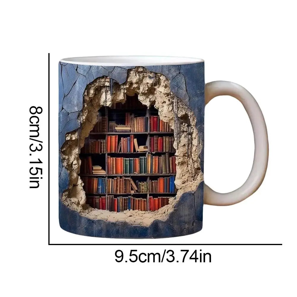 3D Library Book Mug Ceramic Shelf Mug
