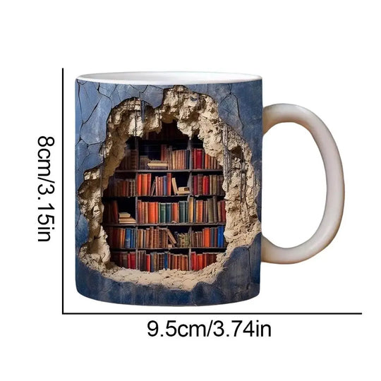 3D Library Book Mug Ceramic Shelf Mug