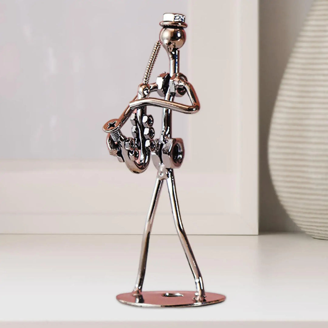 Musical Man Statue Musician Tabletop Figurine Musician Player Sculpture Art Figurine for Party Office Entrance Table Festival