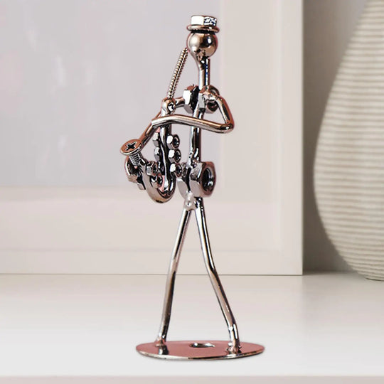 Musical Man Statue Musician Tabletop Figurine Musician Player Sculpture Art Figurine for Party Office Entrance Table Festival