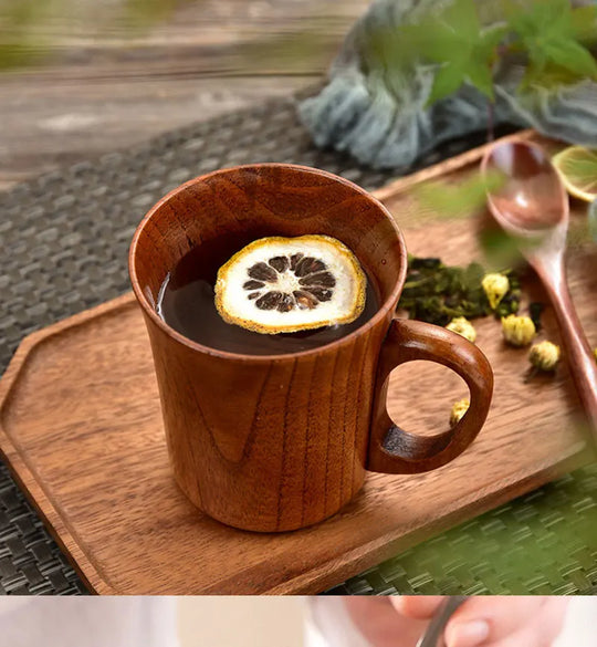Wooden Cups Handmade Jujube Wood Handle Cups