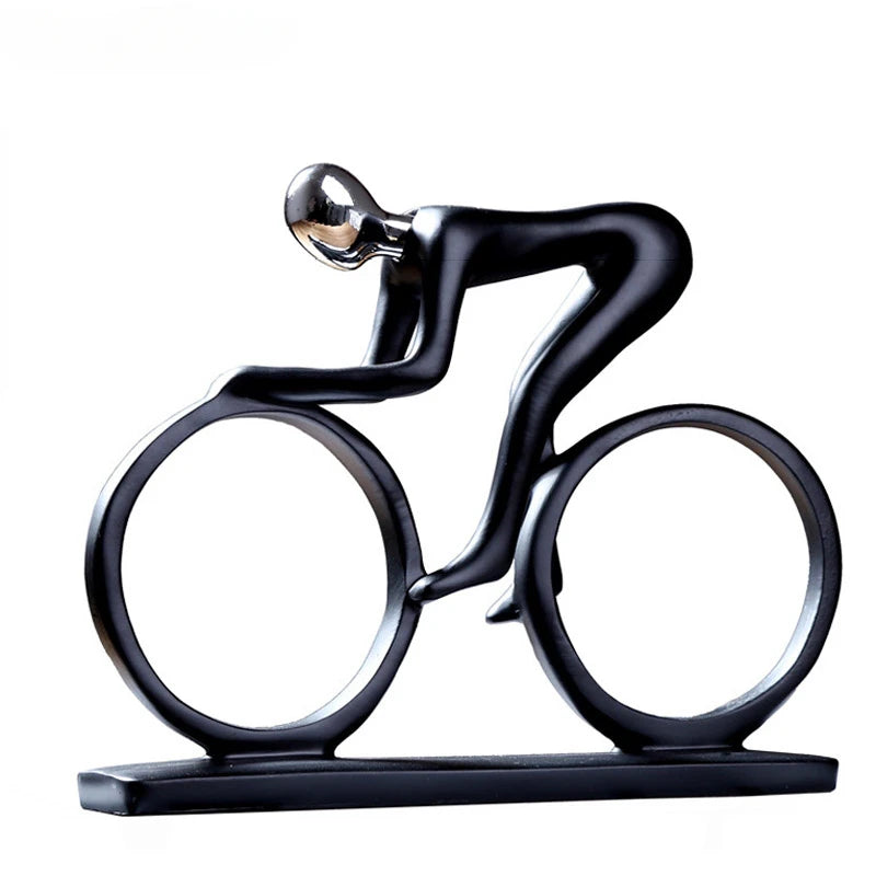 Modern Abstract Resin Bicycler Cyclist Statue