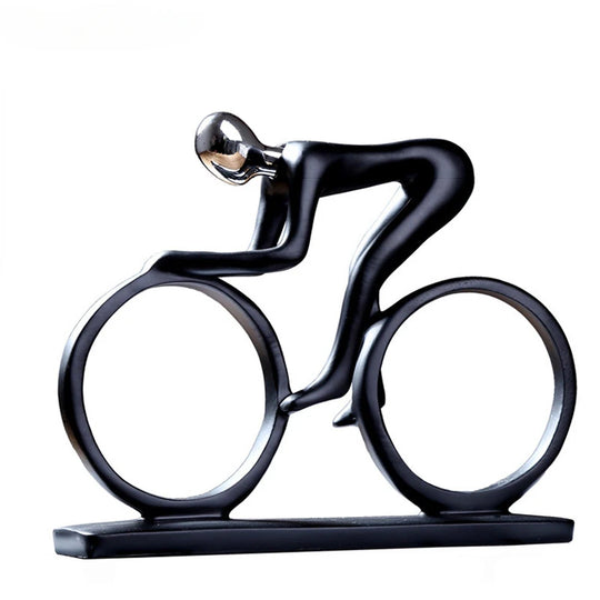 Modern Abstract Resin Bicycler Cyclist Statue