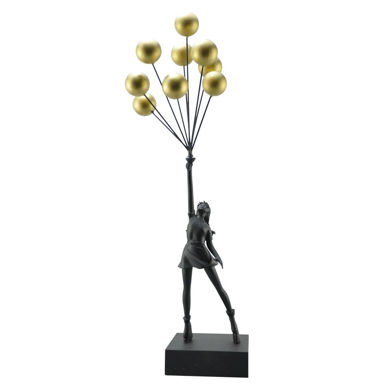 Balloon Girl Statue Flying Balloons