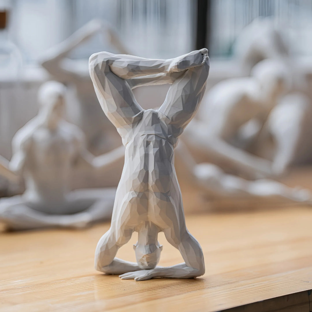 3D Printed Yoga Figurine -Minimalist Home Decor Statue for Living Room & Desktop,Unique Spiritual Accent for Bar, Gym Interiors