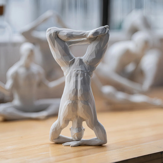 3D Printed Yoga Figurine -Minimalist Home Decor Statue for Living Room & Desktop,Unique Spiritual Accent for Bar, Gym Interiors
