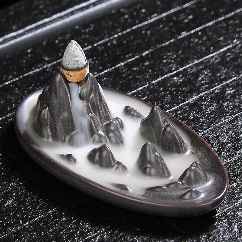 Black Ceramic Incense Burner