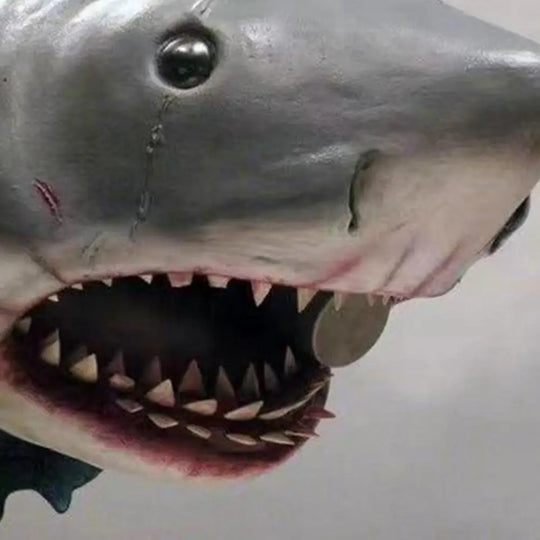 Shark Wall Mounted Trophy Sculpture Wall Realistic Shark Decoration Statue Scary Great Shark Sculpture Art Decoration for Home