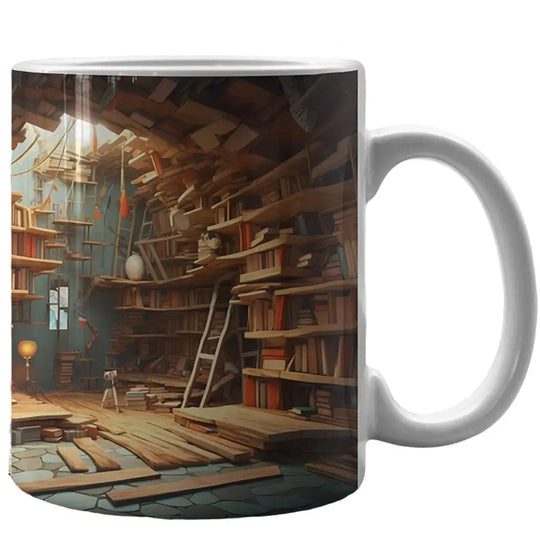 3D Library Book Mug Ceramic Shelf Mug