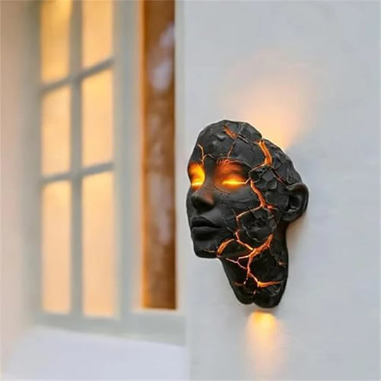 Cracked Soul Wall Lights Shattered Soul Wall Lamps Creative Figurine Luminous Resin Ornaments Sculpture Home Decor