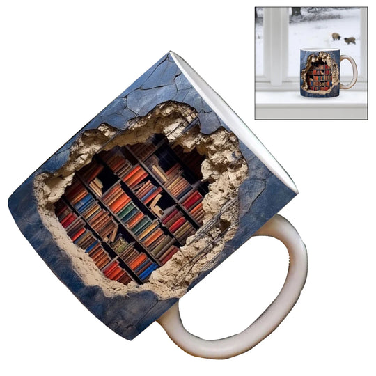 Bookshelf Pattern Multi-Purpose Tea Cup