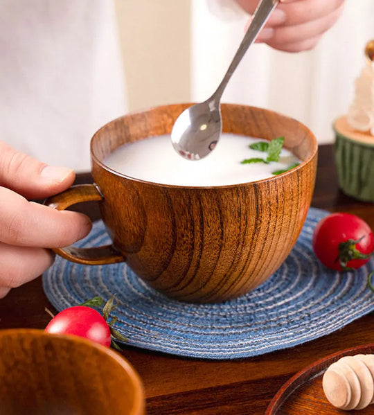 Wooden Cups Handmade Jujube Wood Handle Cups