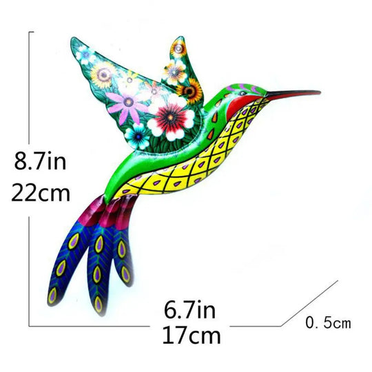 Iron Gecko Wall Art Ornaments Home Wall Decoration Simulation Realistic Metal Hummingbird Lizard Sculptures Garden Statue