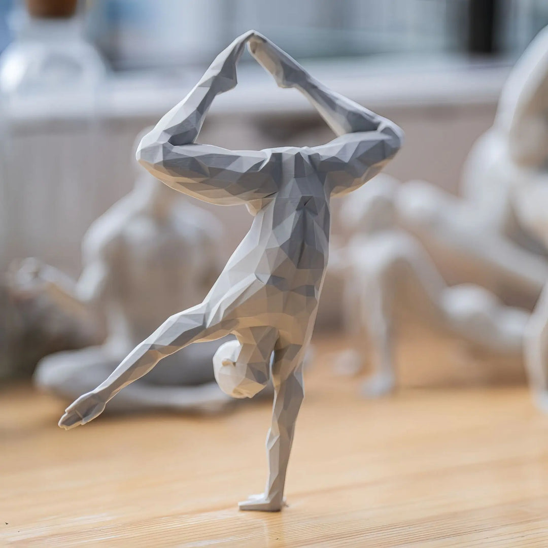 3D Printed Yoga Figurine -Minimalist Home Decor Statue for Living Room & Desktop,Unique Spiritual Accent for Bar, Gym Interiors