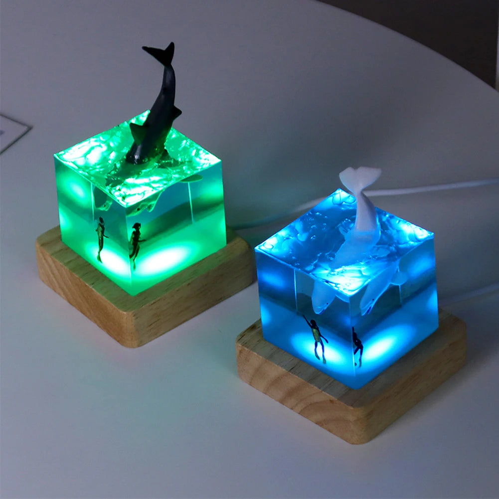 Marine Ocean Epoxy Resin Lamp LED Night Light