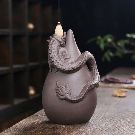 Dragon Incense Burner, Waterfall Backflow Incense Holder(Without Incense)