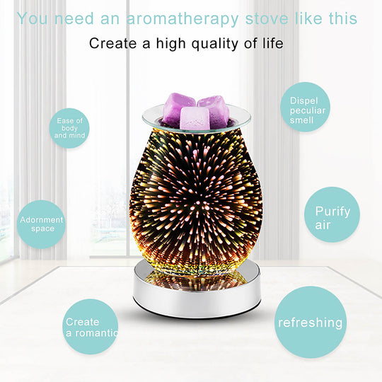 3D Fireworks Effect Touch Aromatherapy Electric Wax Melter