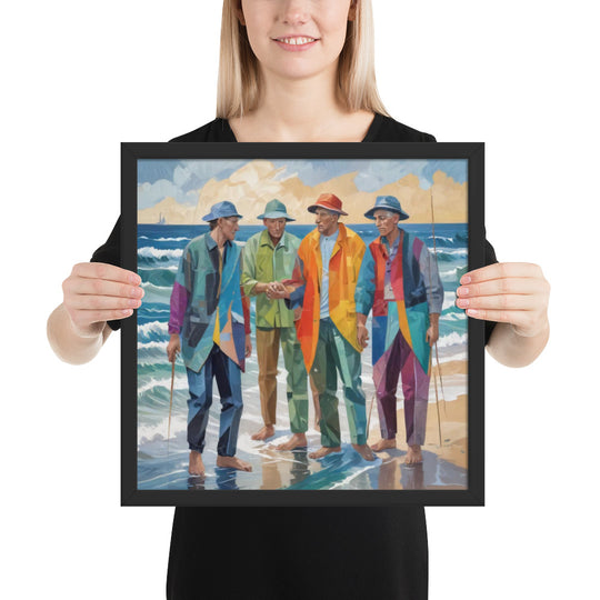 Four Old Guys at the Beach Framed poster9