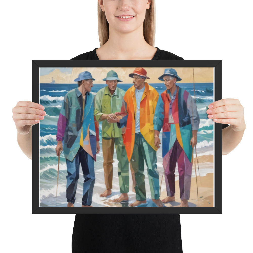 Four Old Guys at the Beach Framed poster10