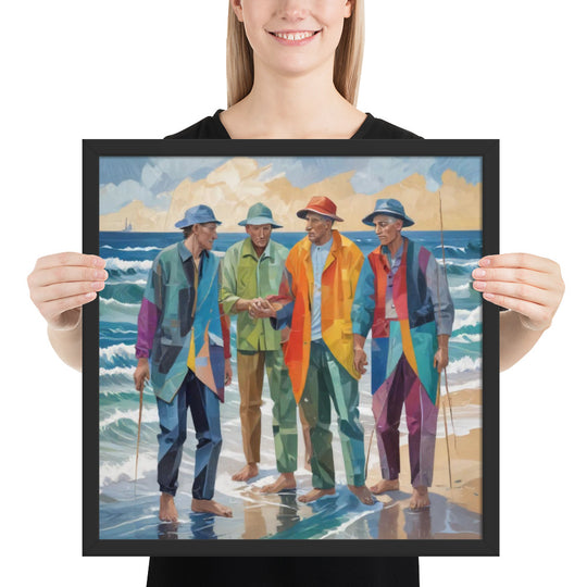 Four Old Guys at the Beach Framed poster11