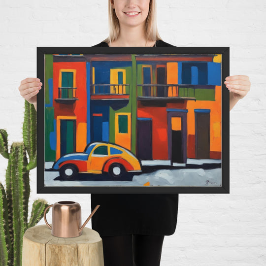 "My town, my car!" Framed poster1