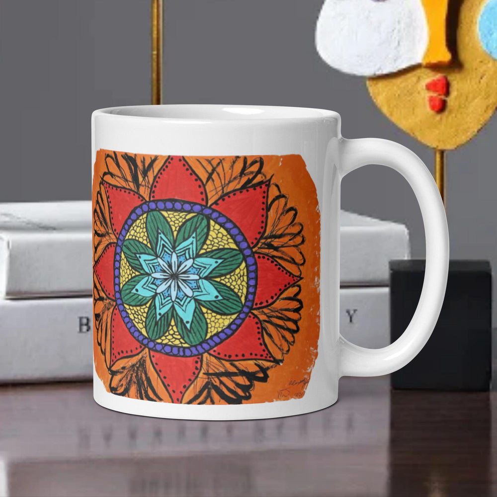 Alexis's Mandala - White glossy mug2