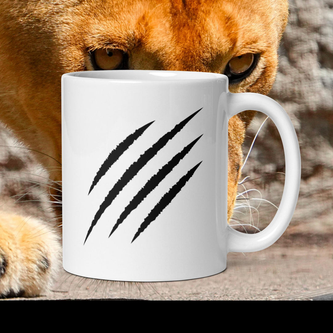 Lion  Claws White glossy mug
